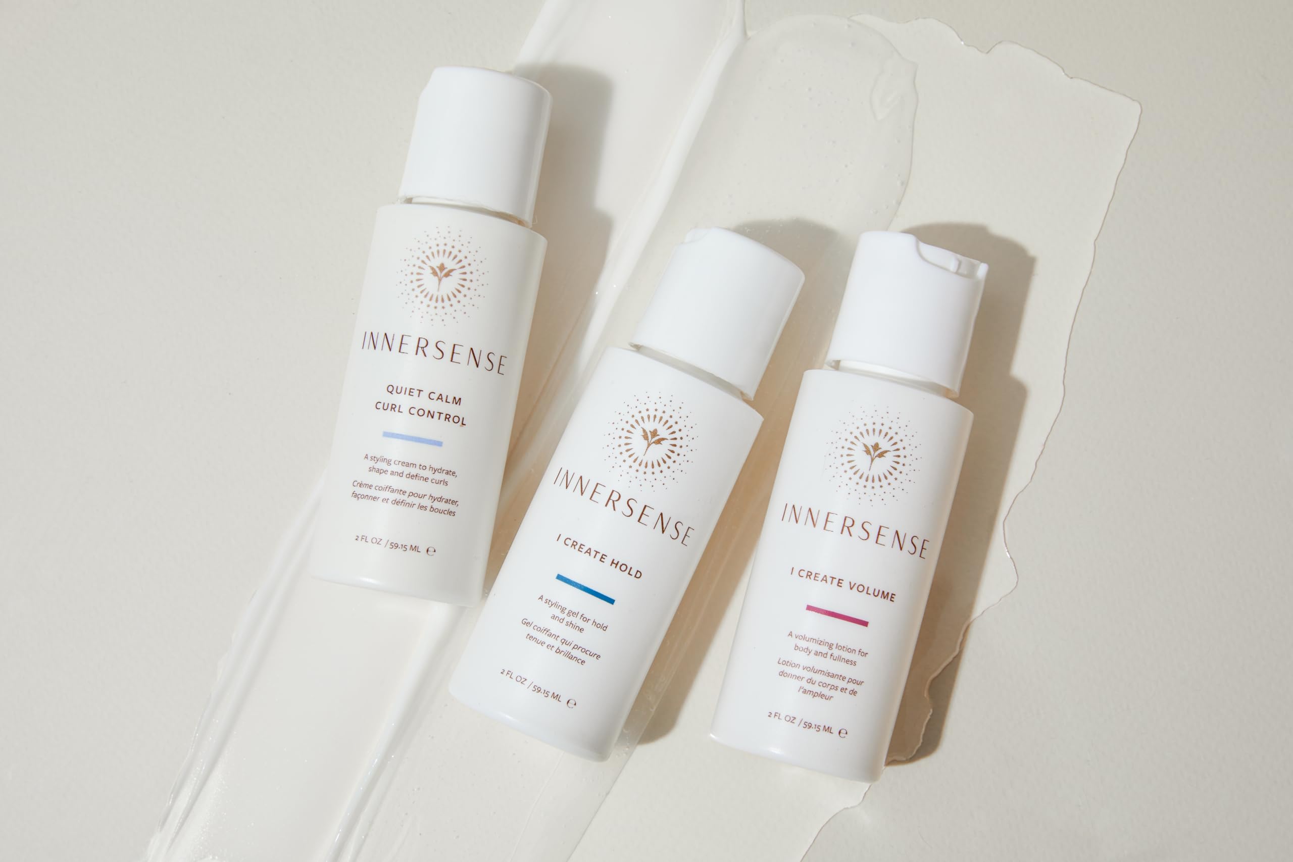 On-the-go setup of INNERSENSE Curly Styler Trio for travel styling.