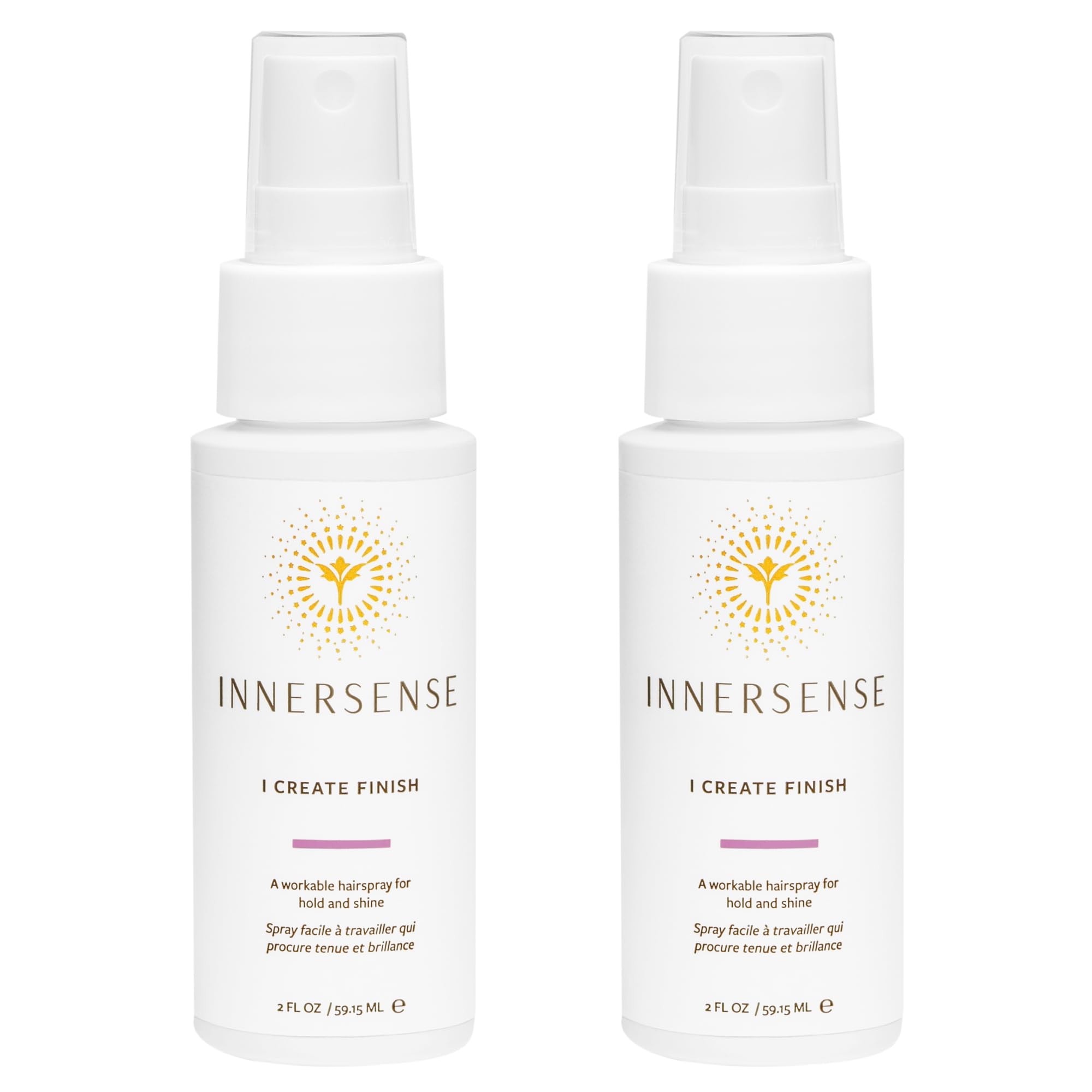 INNERSENSE Finish Spray mist on wet hair for flexible hold and natural shine