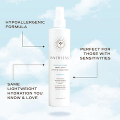 INNERSENSE fragrance-free Sweet Spirit detangles damp hair with weightless feel