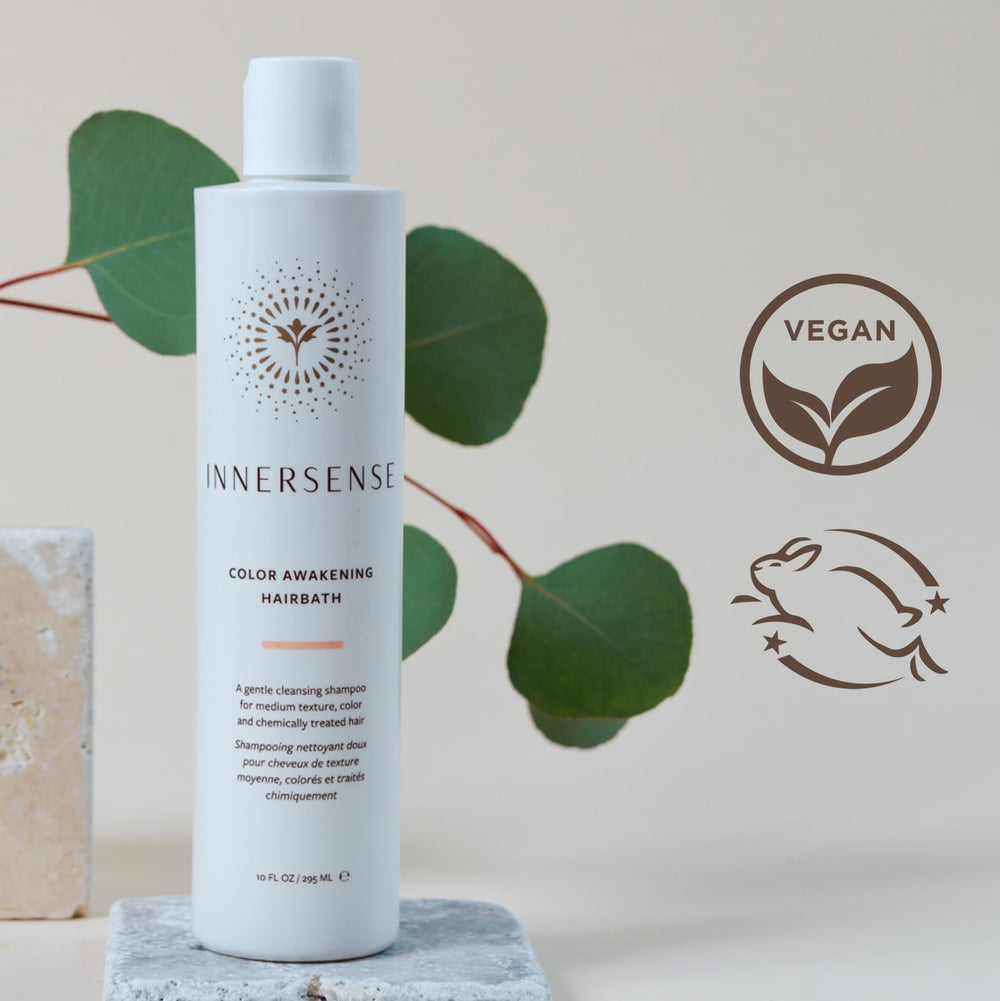 INNERSENSE Color Awakening Hairbath honey moisture lock nourishes texture and adds subtle shine.