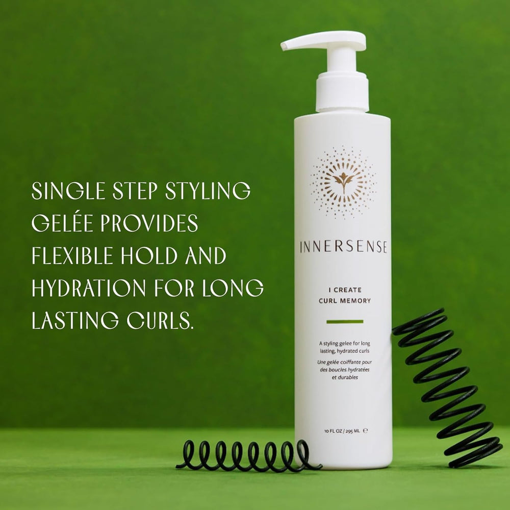 INNERSENSE I Create Curl Memory Gel refill pouch back view shows label details and sustainable sourcing