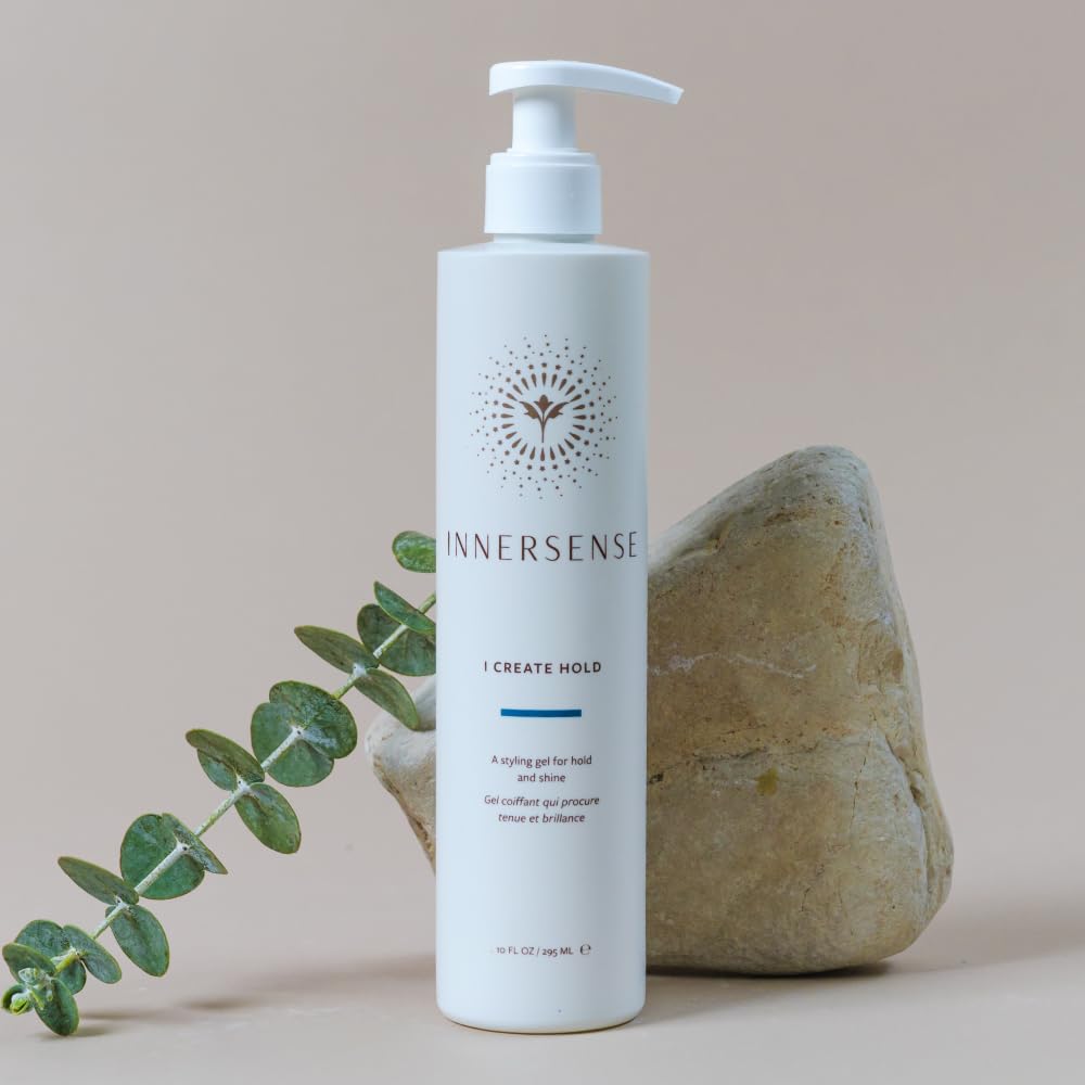 INNERSENSE I Create Hold Styling Gel ingredients close-up highlights natural plant-based formula.