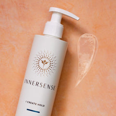 INNERSENSE I Create Hold Gel texture close-up reveals glossy, flexible curl definition.