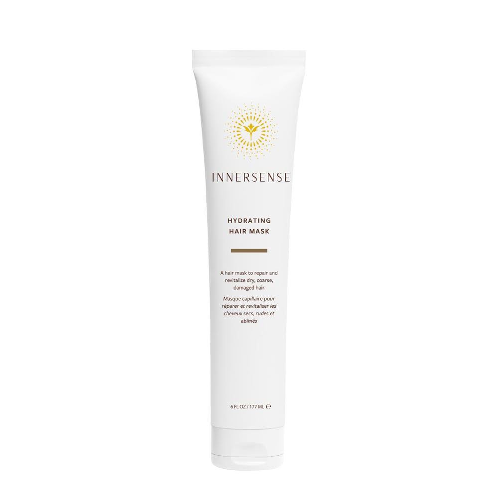 INNERSENSE natural hydrating hair mask packaging - clean, sustainable option for dry hair