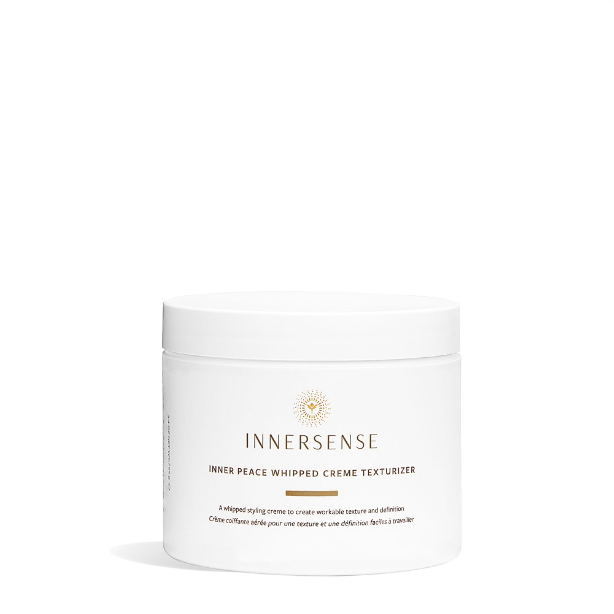 INNERSENSE Natural Inner Peace Whipped Creme Texturizer jar for smooth, defined styling.
