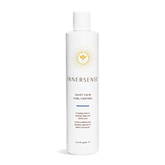 INNERSENSE Natural Quiet Calm Curl Control bottle closeup highlighting curl hydration and definition.