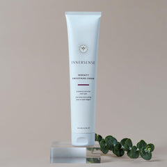 Innersense Natural Serenity smoothing hair application shows easy use for all hair types