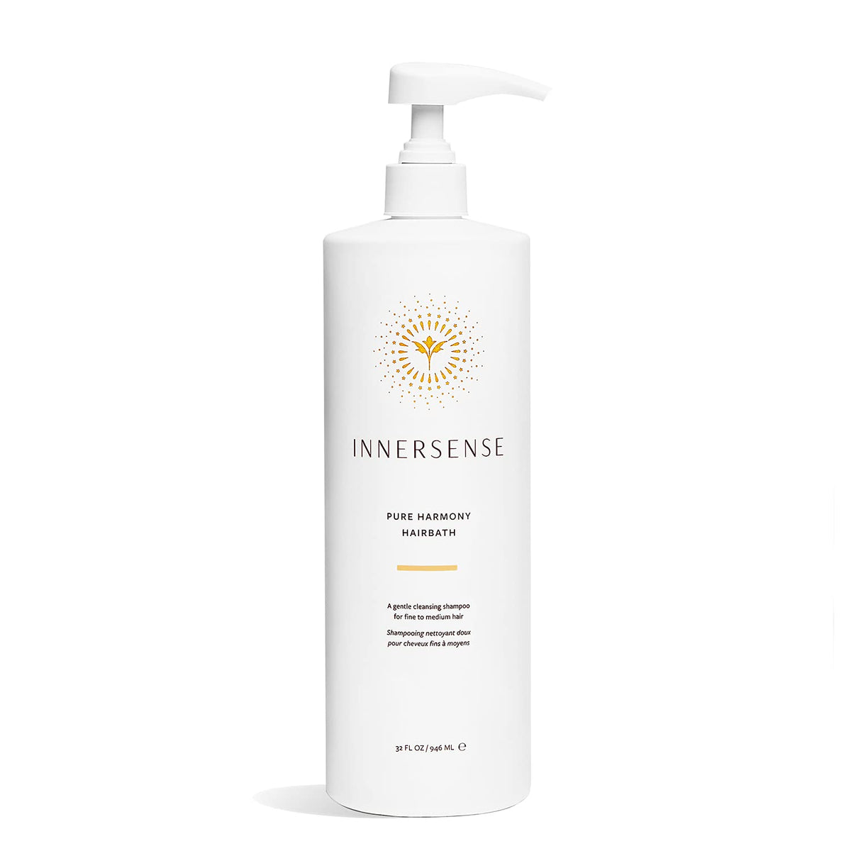 INNERSENSE Organic Beauty Hairbath bottle pouring for a gentle cleanse that boosts body