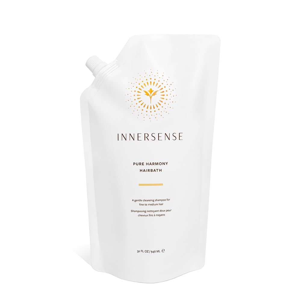 INNERSENSE Organic Beauty Hairbath Shampoo bottle front shows gentle cleansing for all hair types.
