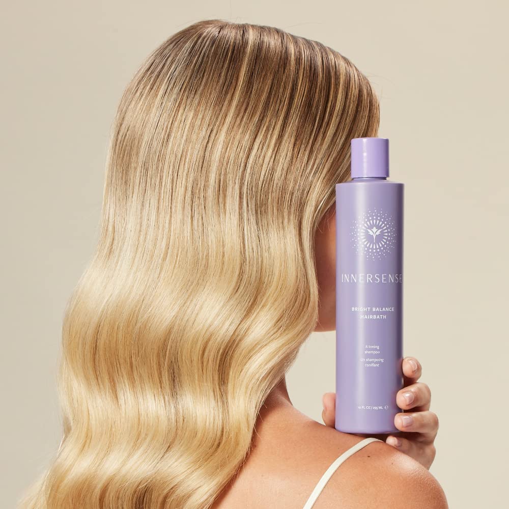 INNERSENSE Organic Beauty label close-up emphasizes clean, non-toxic, vegan haircare.
