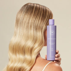 INNERSENSE Organic Beauty label close-up emphasizes clean, non-toxic, vegan haircare.