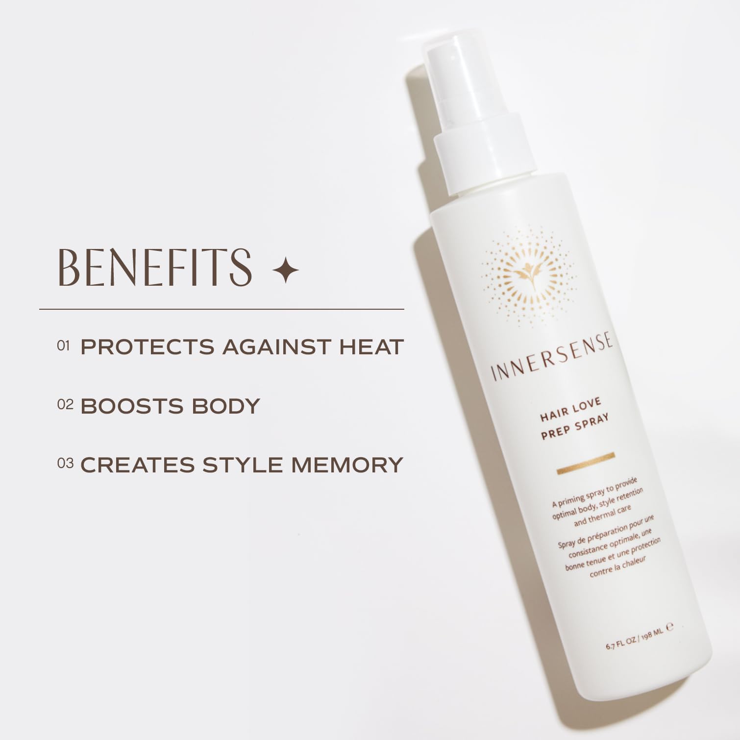 INNERSENSE Vitamin B Rice Protein formula strengthens and adds shine during styling.
