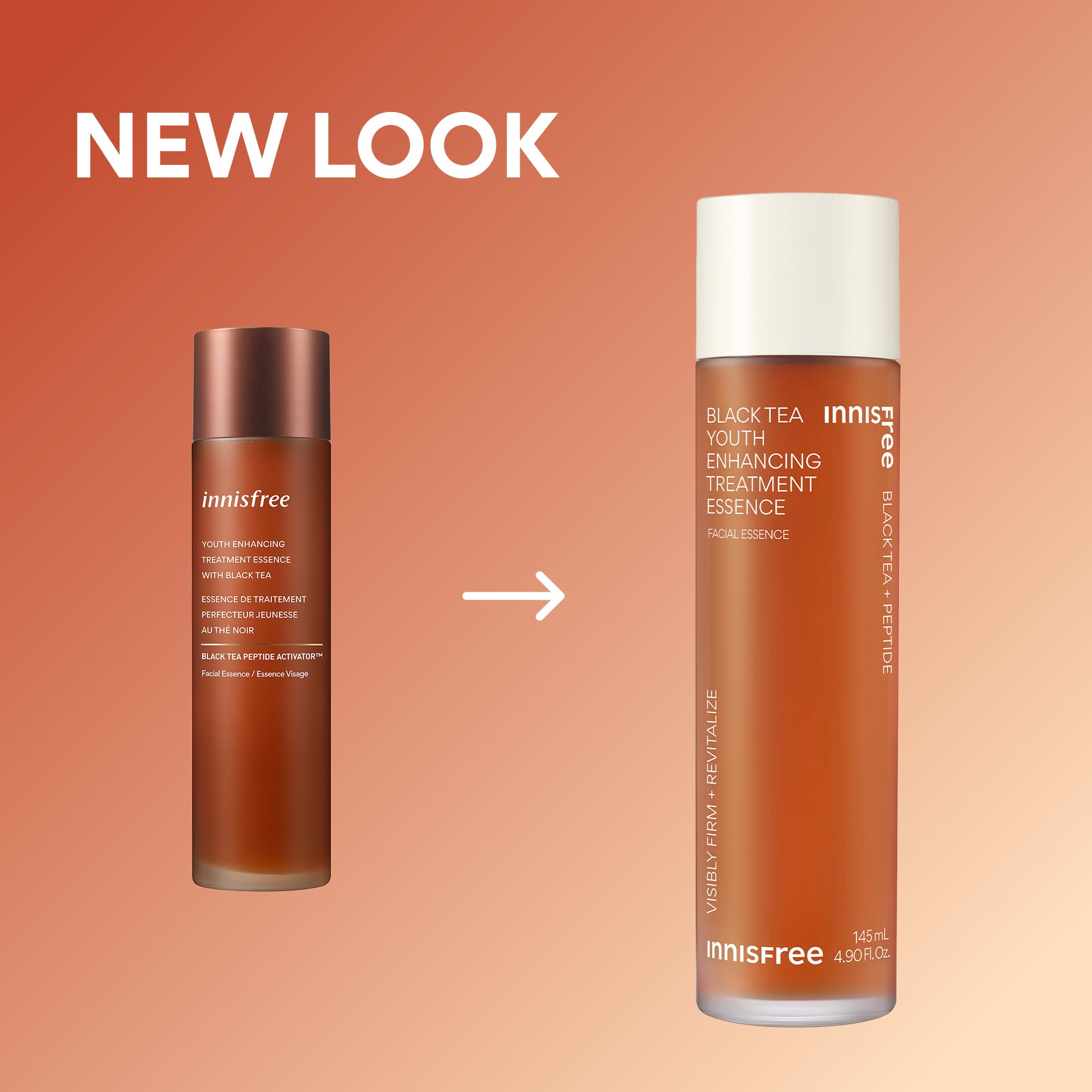 Innisfree Black Tea Youth Essence dermatological testing seal shown.