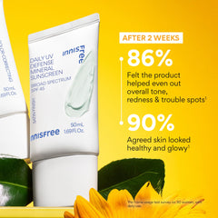 Innisfree Daily Mineral UV Defense with Cica soothing for sensitive skin.