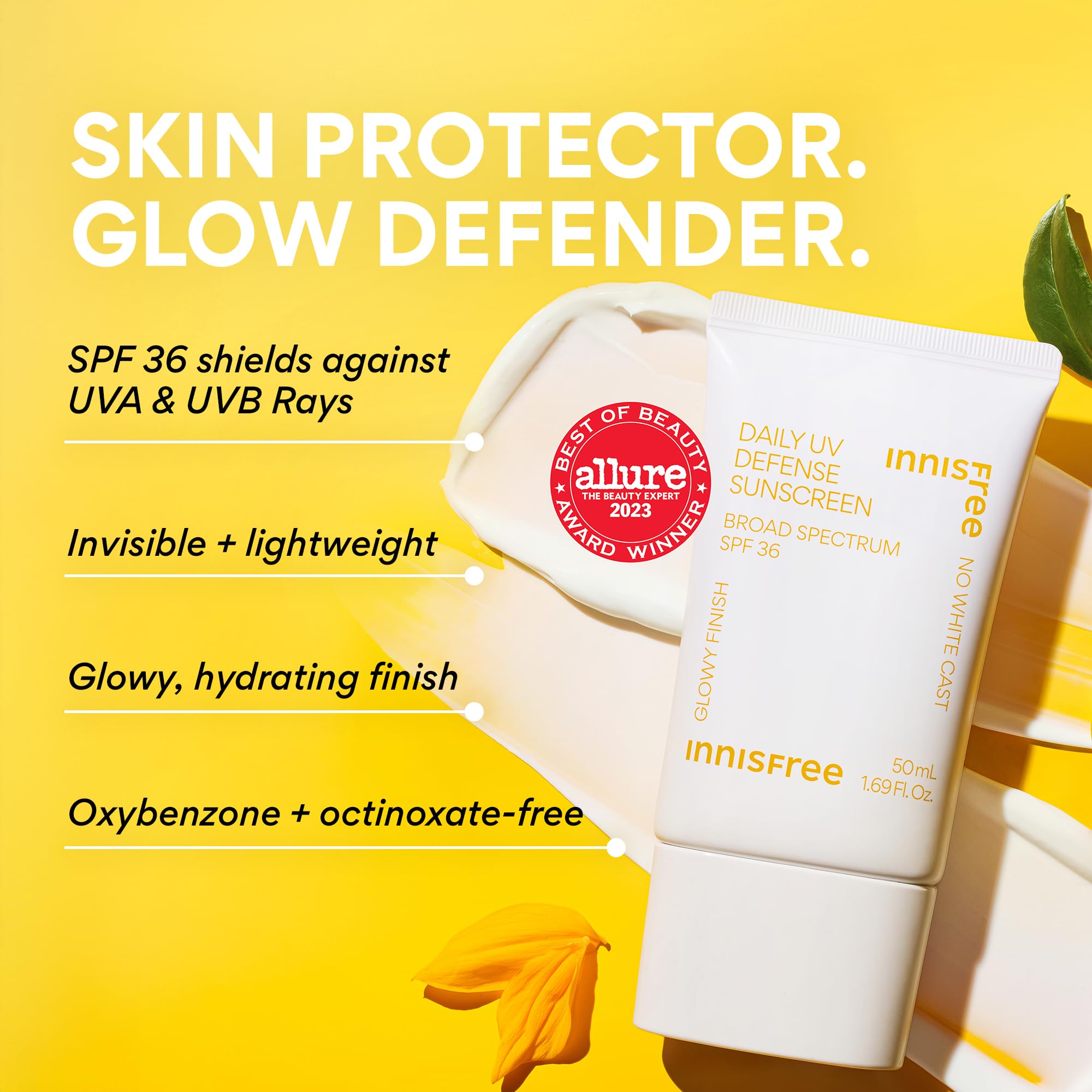 Innisfree Daily UV Defense invisible finish with natural glow for a seamless look