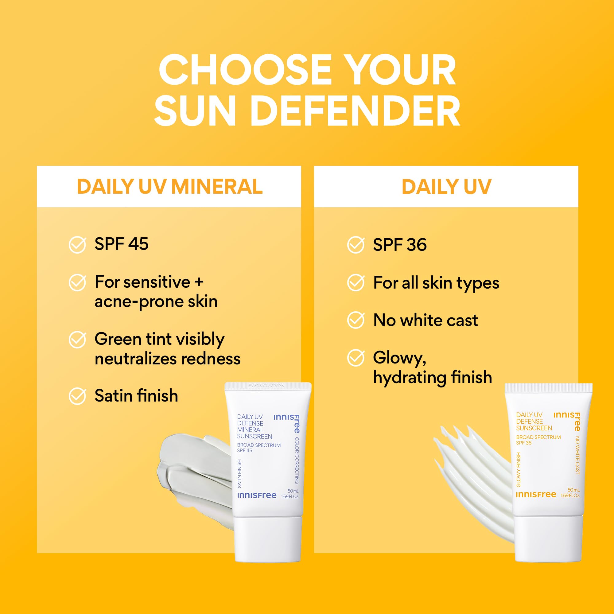Innisfree Daily UV Defense sunflower oil moisture for light hydration