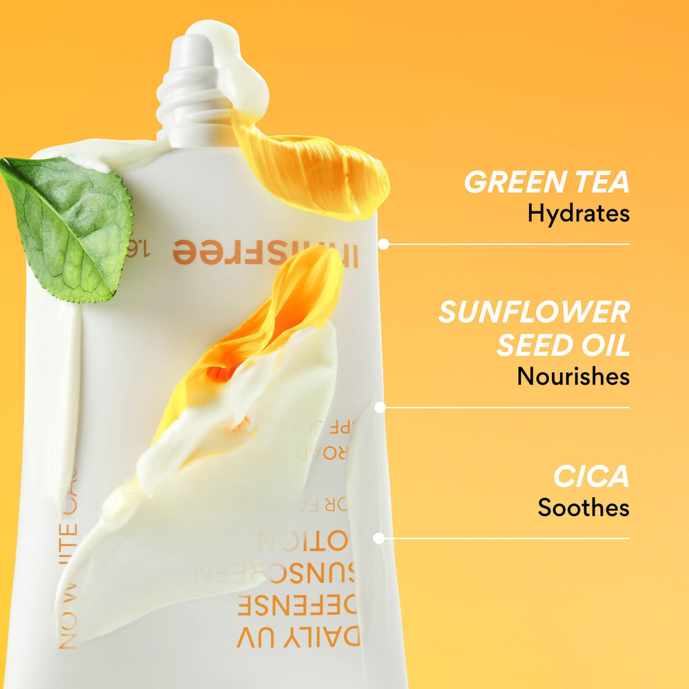 innisfree sunscreen delivering a dewy, lightweight glow on skin