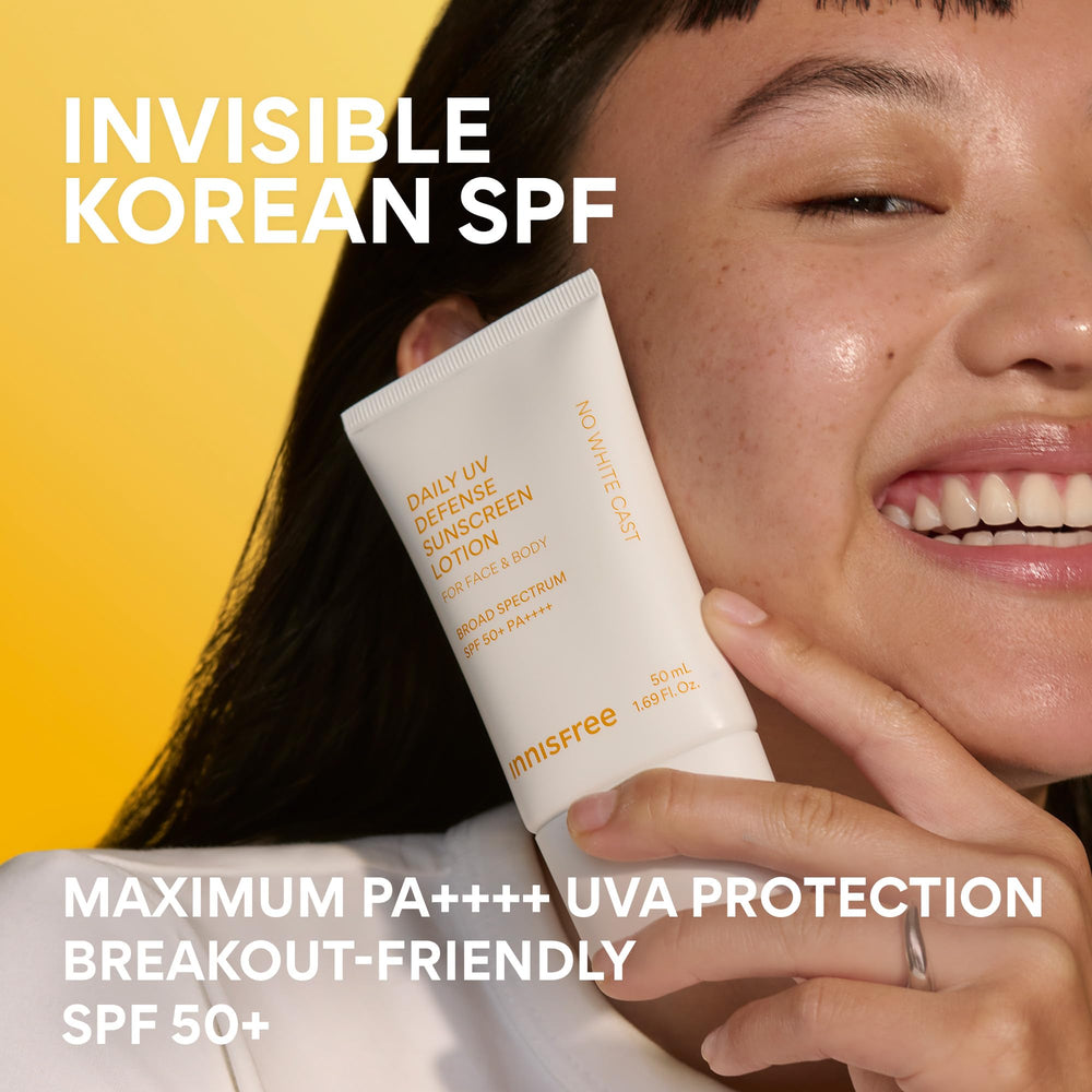 innisfree Daily UV Defense Sunscreen with green tea and cica for hydrating skin