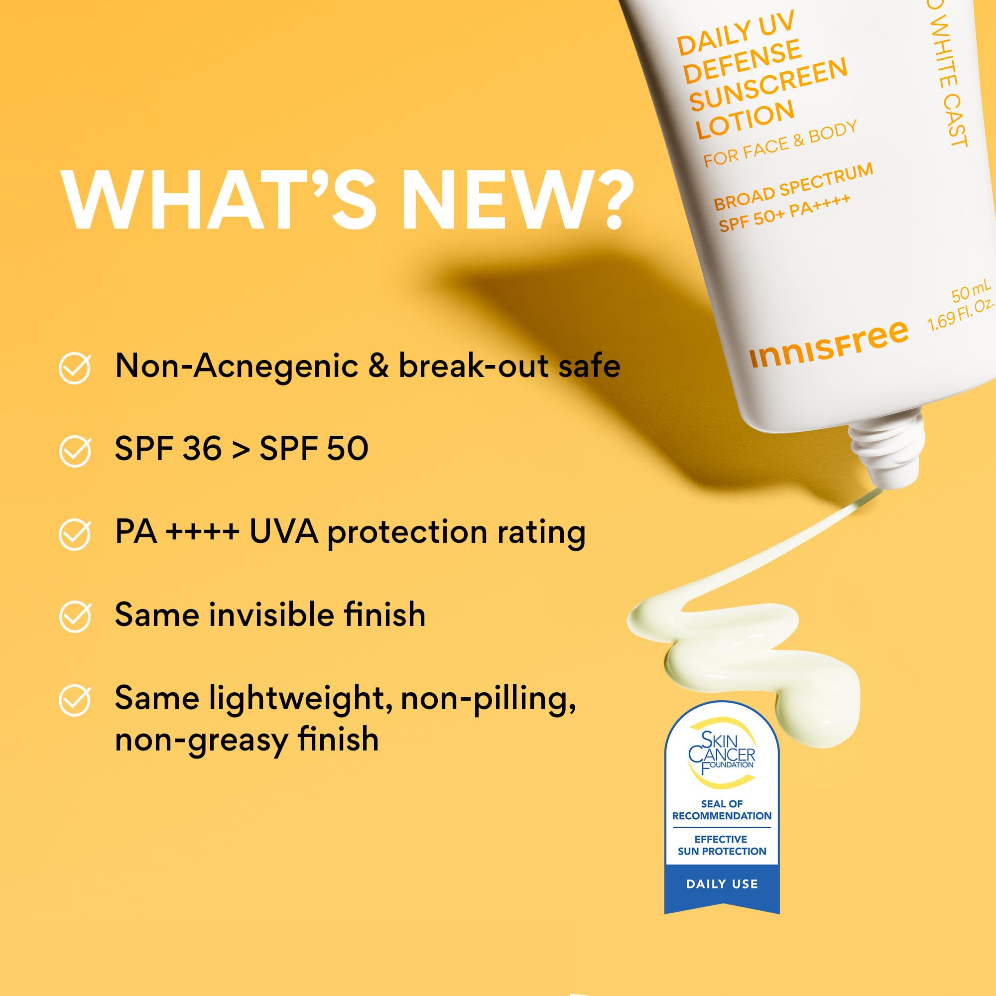 innisfree Daily UV Defense sunscreen no white cast closeup on skin