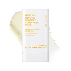 Innisfree Daily UV Defense Sunscreen Stick glides smoothly on the face for weightless protection and no white cast.