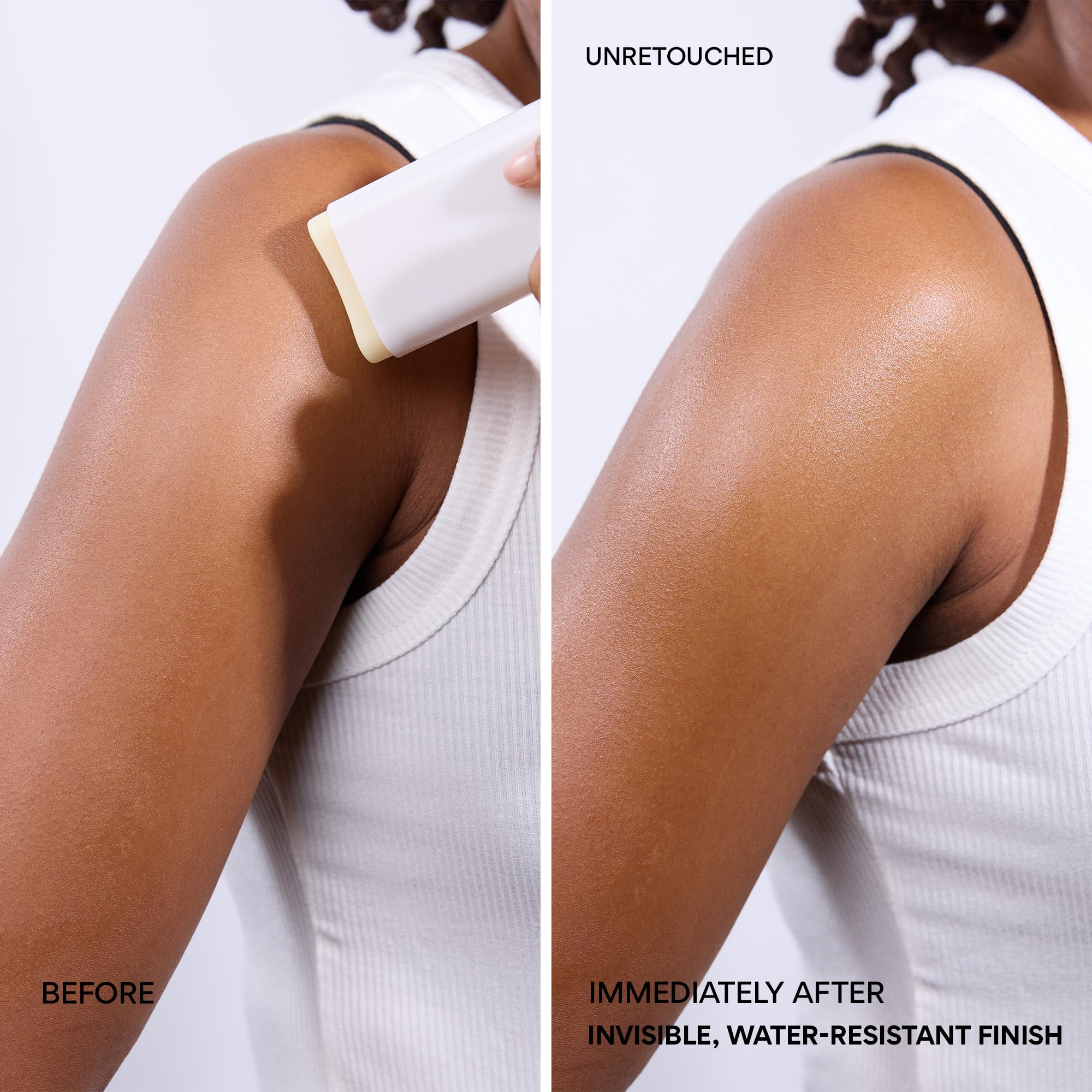 Innisfree Daily UV Defense Sunscreen Stick shows no white cast on skin.