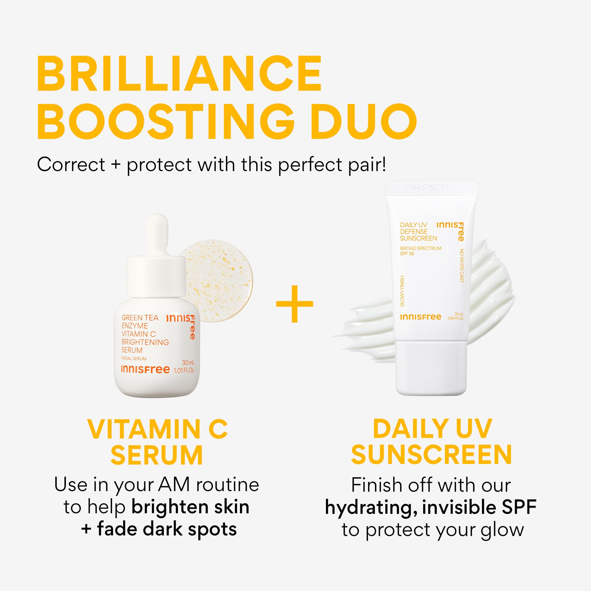 Innisfree Daily UV Defense sunscreen travel-size tube for daily protection.