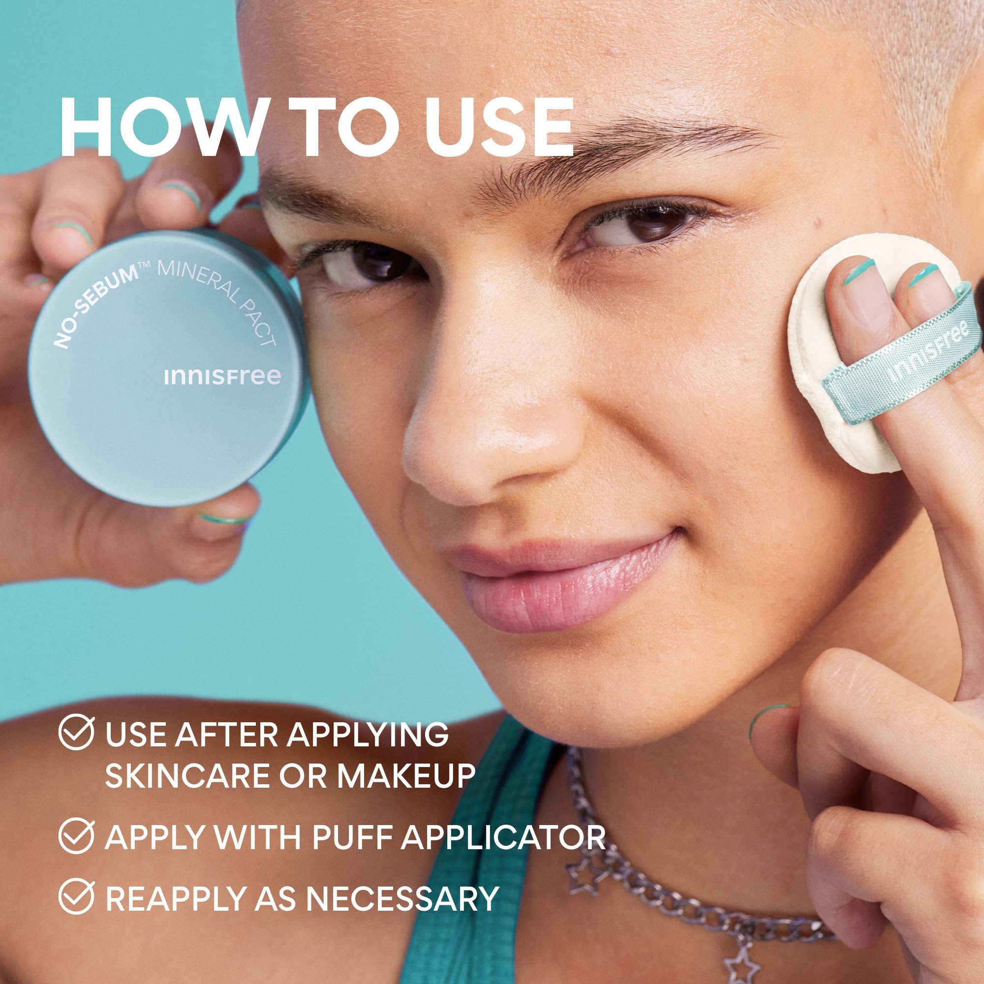 Innisfree No Sebum Mineral Pact provides dermatologist-friendly pore-blurring feel