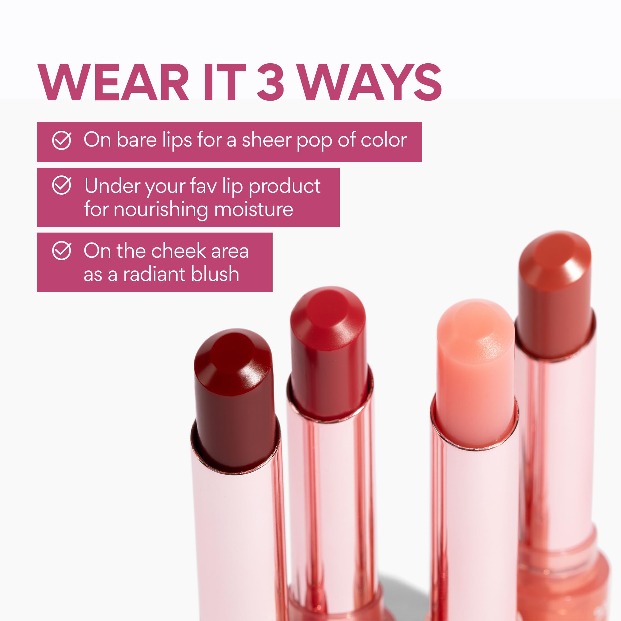 Rose Brick used as cheek tint on the skin for a radiant glow