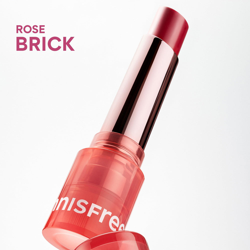 Innnisfree Dewy Tint Lip Balm Rose Brick with hyaluronic acid and ceramides for hydration