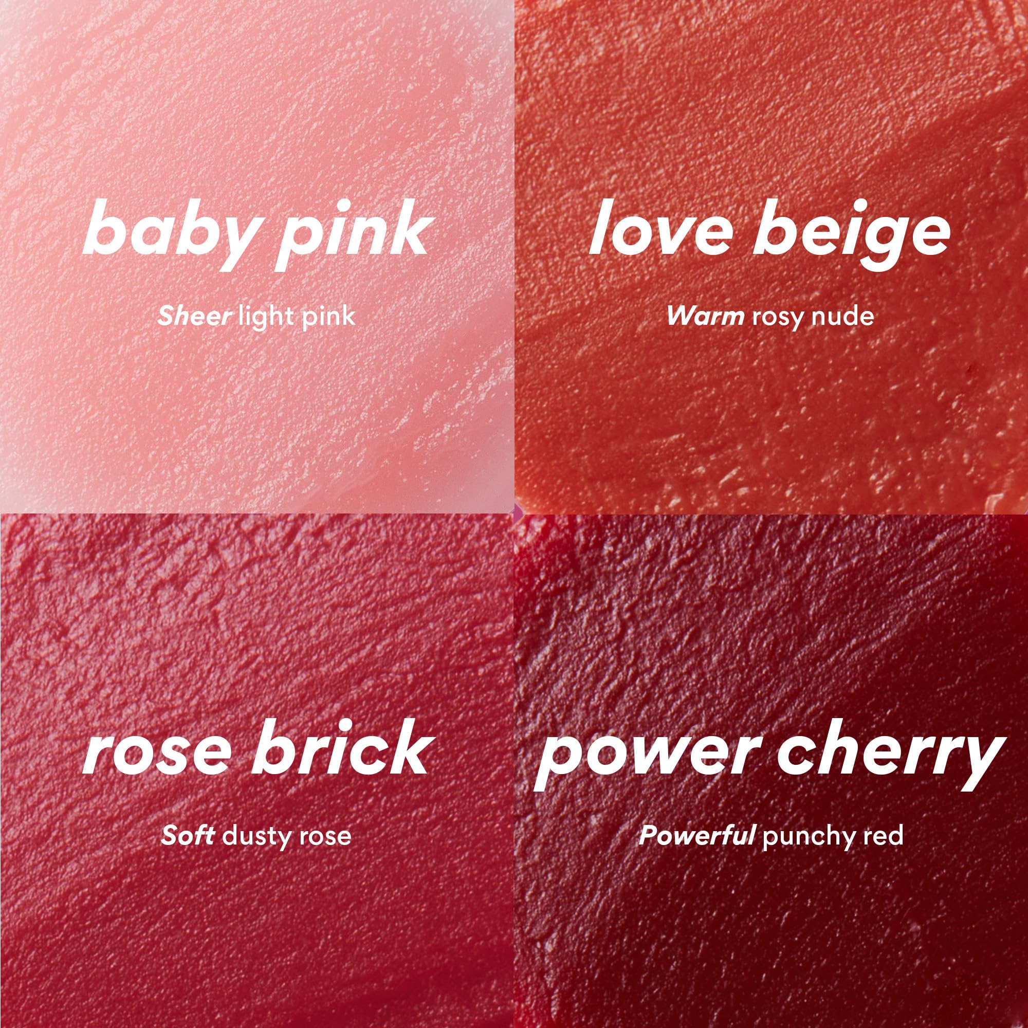 Close-up of innisfree lip balm texture in Rose Brick