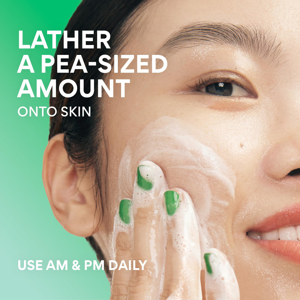 Innisfree cleansing foam pump dispenser ready for easy, controlled application.