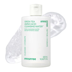 Innisfree Green Tea Amino Acid Cleansing Water bottle highlighting hydration-friendly cleansing