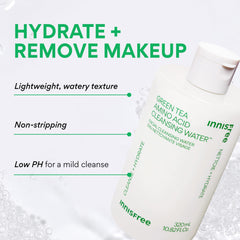 Innisfree Green Tea cleansing water pump display for easy 1–2 pump usage