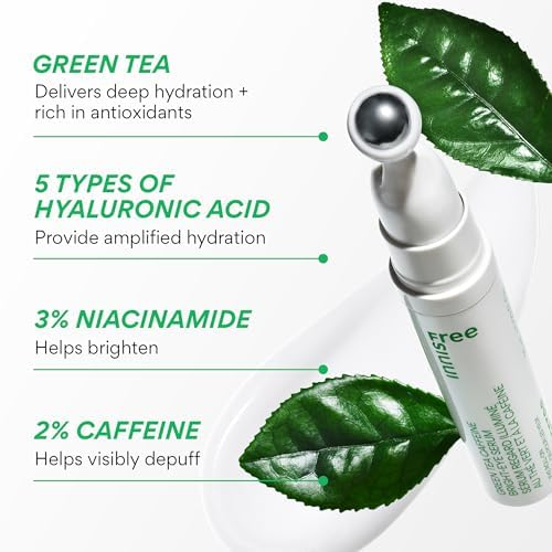 Innisfree Green Tea Caffeine Eye Serum image featuring fridge-cooling suggestion.