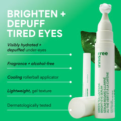 Innisfree Green Tea Caffeine Eye Serum showing hydration boost under the eye area.