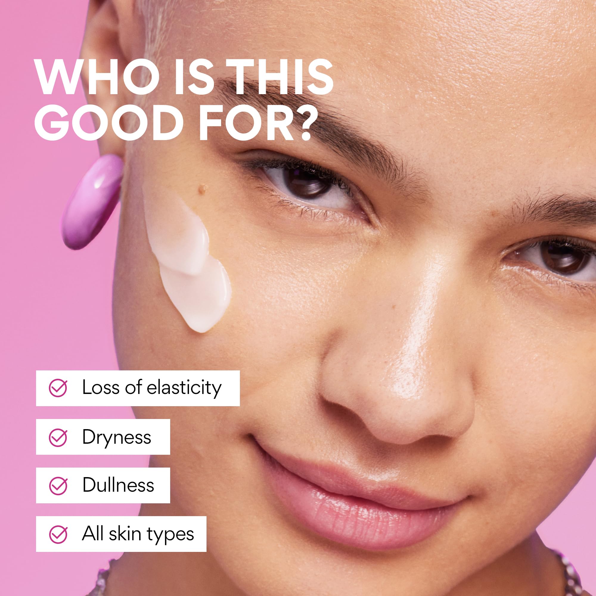Innisfree Green Tea Ceramide Collagen Plump Cream swirled on skin to show texture.