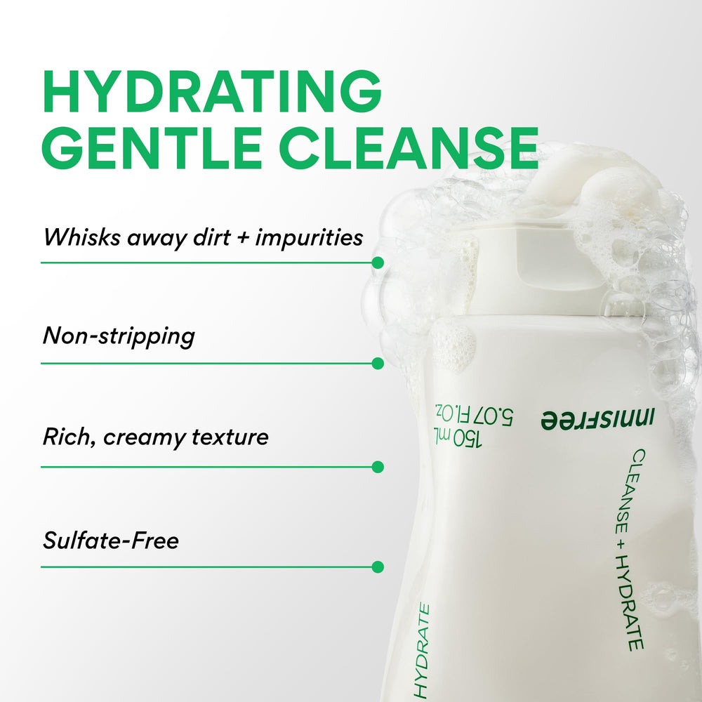 Innisfree Green Tea cleanser lathers into soft foam ready to rinse.
