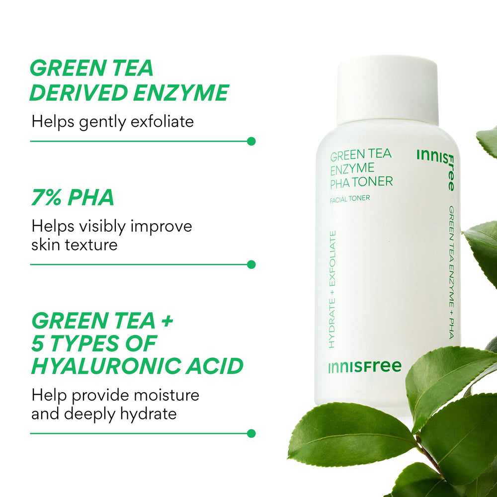 Image emphasizes hyaluronic acid in Innisfree toner for lasting moisture
