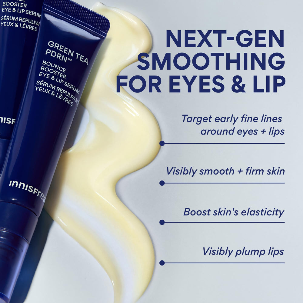 Innisfree Green Tea PDRN Bounce Booster Serum pump for easy application around eyes.