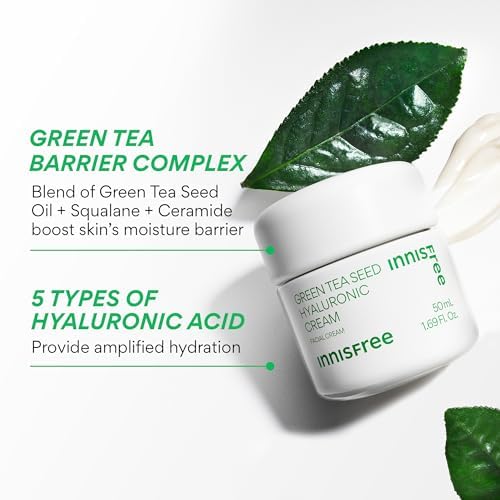 Innisfree Green Tea Seed Hyaluronic Acid Cream application demonstrates easy daily use