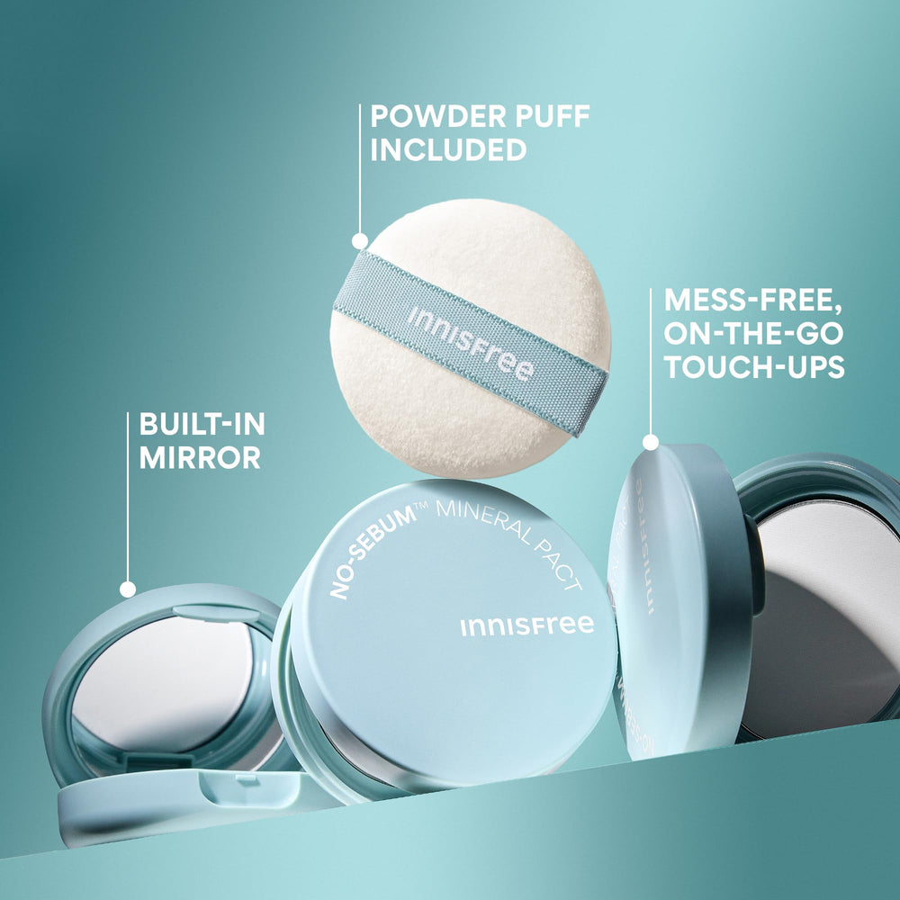 Innisfree No Sebum Mineral Pact compact with mirror aids quick checks