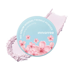 Innisfree No Sebum Powder pink cherry blossom packaging highlighting shine control