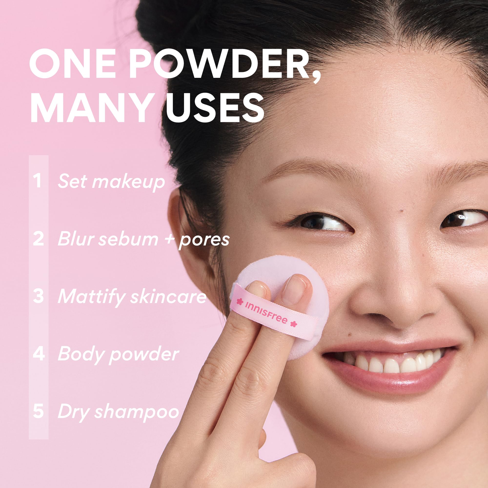 Innisfree No Sebum Powder portable puff and compact ready for touch-ups