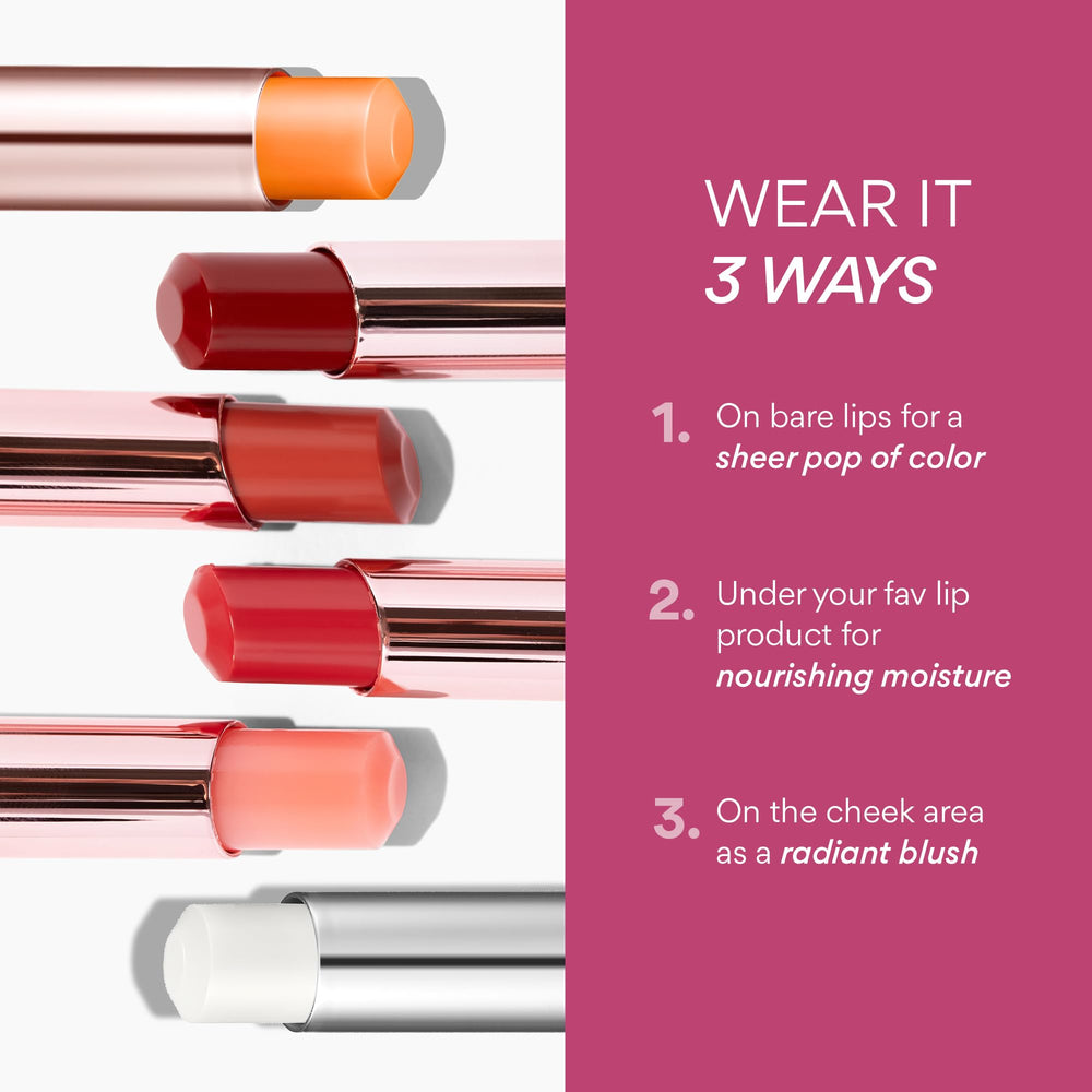 Innisfree no synthetic fragrance lip balm trio product display.