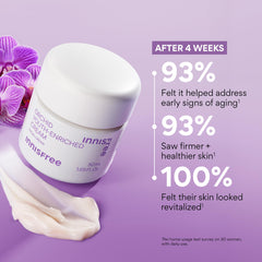 Innisfree Orchid Youth-Enriched Cream swatches demonstrate glow and moisture.
