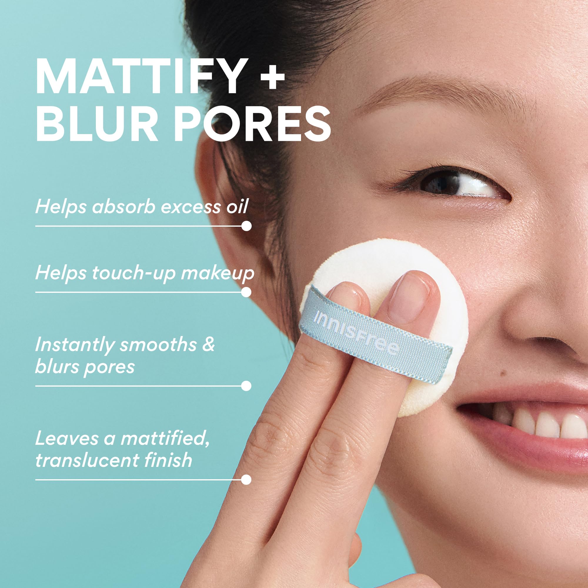 Innisfree No Sebum Mineral Pact includes puff and mirror for easy touch-ups