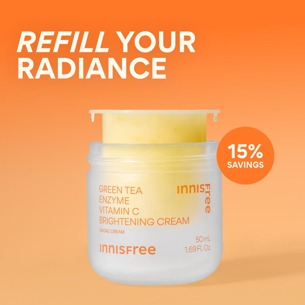Innisfree refill pod packaging supports easy, waste-reducing skincare.