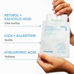 Innisfree Retinol Cica Patch shown for overnight blemish care.