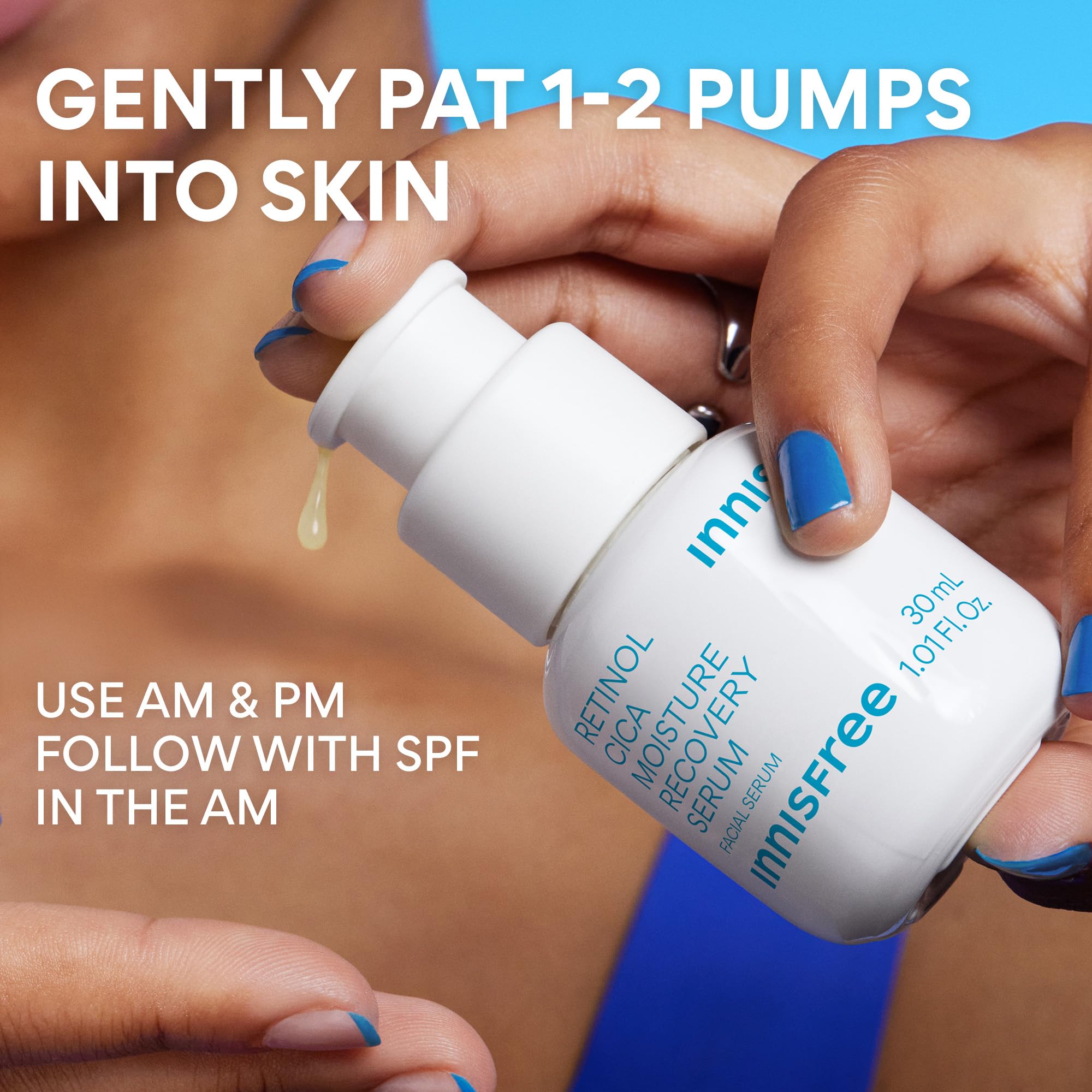 Innisfree Retinol Cica Serum in daytime routine with sunscreen step