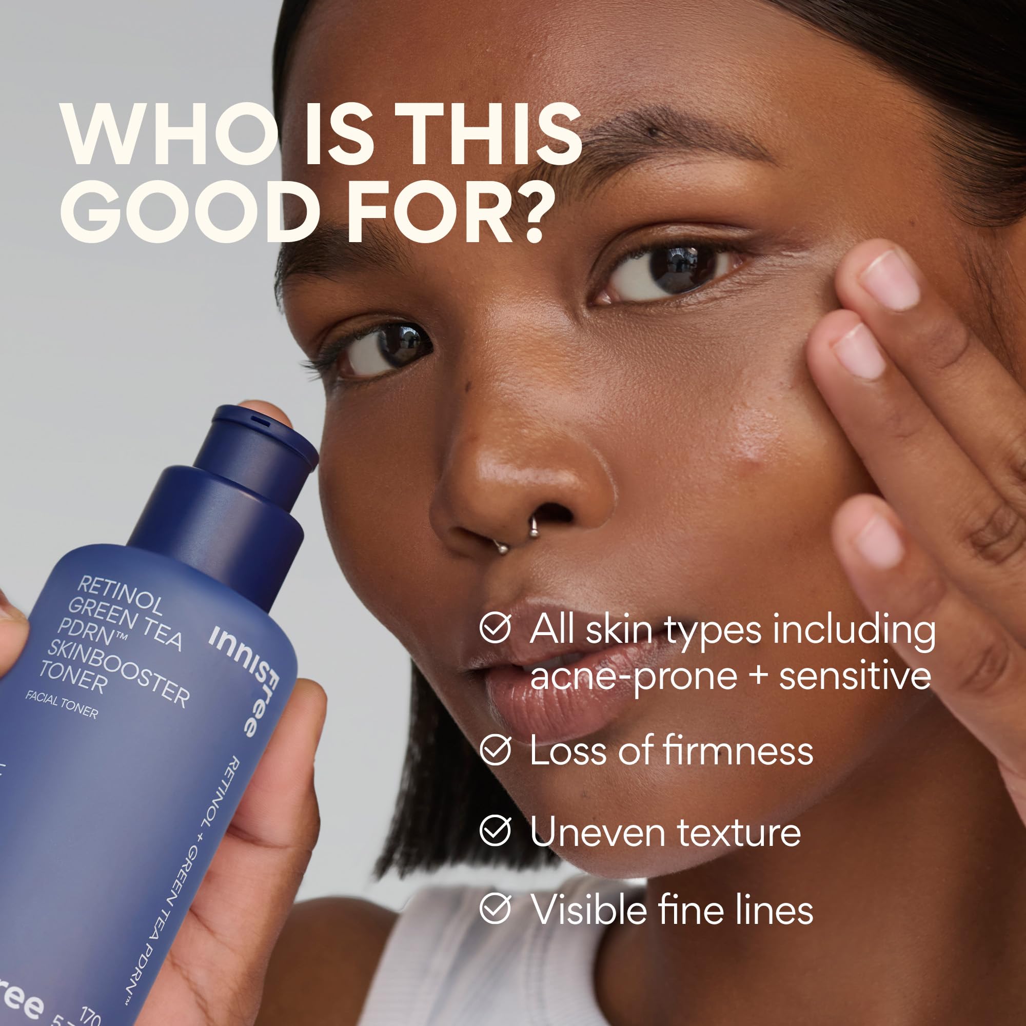 Minimalist packaging close-up of Innisfree toner